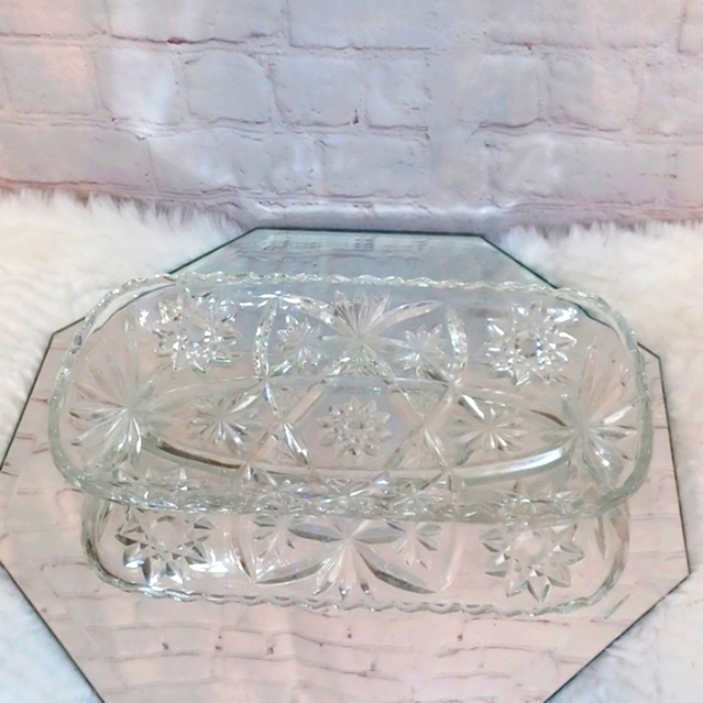 Crystal Vintage Serving Tray 6Wx 12L